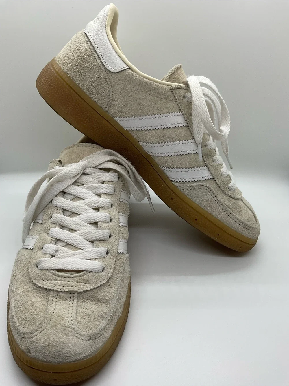 Adidas HANDBALL SPEZIAL SHOES Sneakers Cream Suede Gum Sole Mens 5.5 / W 6.5